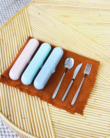 Utensil Set with Travel Case - Pale Rose